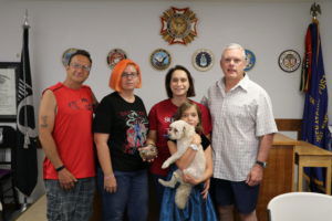 Rish Henning with Connie Hill, Sarah Simonson, and Brad Pieratt of VFW Post 3617