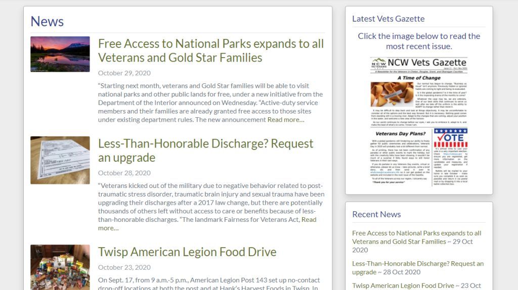 screenshot showing news feed on left two-thirds of page and sidebar on right one-third of page